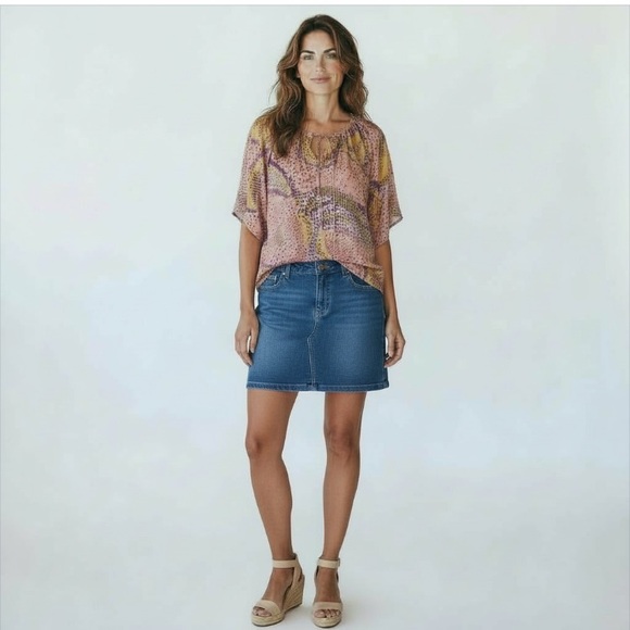 PARKER Women's Silk Pink Metallic Dolman Sleeve Blouse Size X Small - Picture 2 of 12